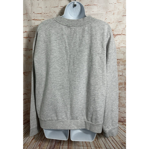 Women's Vans Off The Wall Gray Boxy Sweatshirt Sz XL Flowers Skateboard Graphics - Picture 10 of 11